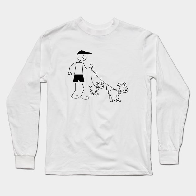 Dog Walker Long Sleeve T-Shirt by KevinWillms1